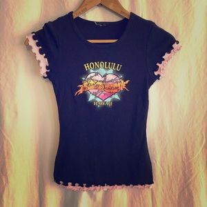 Harley Davidson Black/pink trim tee XS